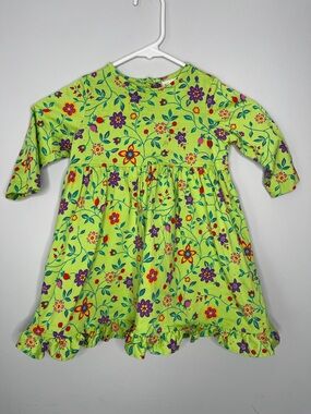 Girls Hanna Anderson cotton floral dress size 80 size 2T